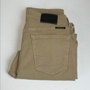 EUC Civilianaire Allen Edmonds "Walker" Khaki Tan Jeans USA 34 x 32 Straight